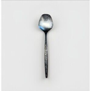 Vintage Serving Spoon Floral Flatware 1960-1970s Stainless Steel Japan 11”